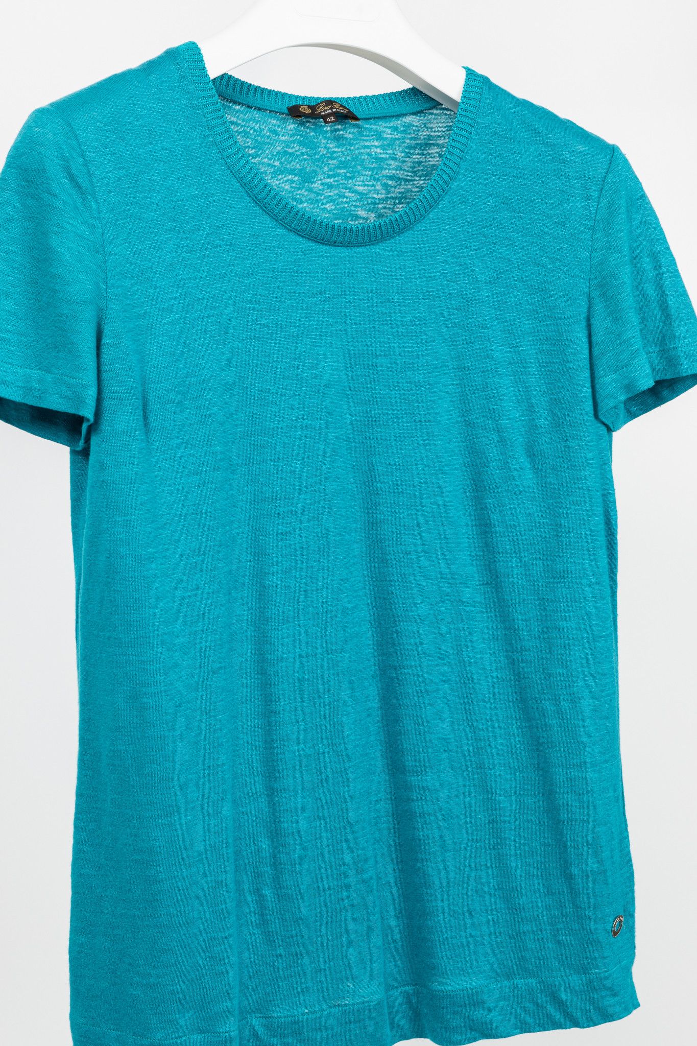 Loro Piana Loro Piana Blue Linen Short-Sleeve T-Shirt Size S / US 4 / IT 40 - 3 Thumbnail