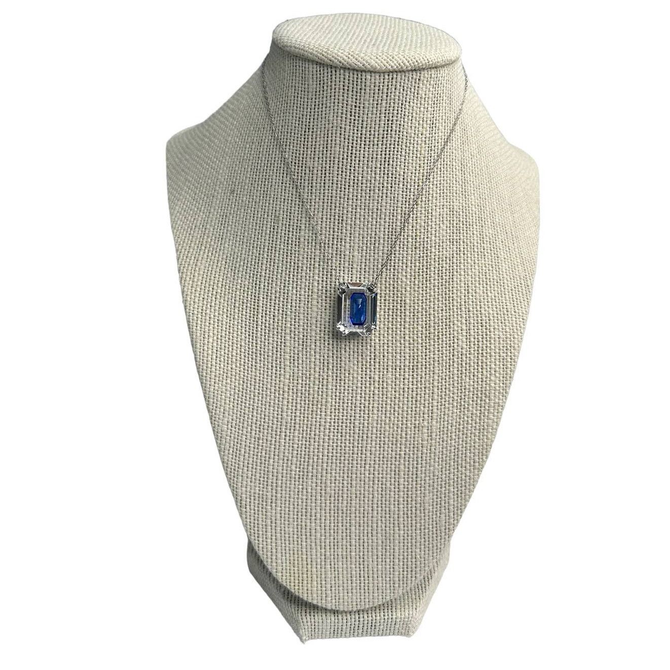 Swarovski Swarovski Chroma Octagon cut, Blue, Rhodium plated Necklace Size ONE SIZE - 3 Thumbnail
