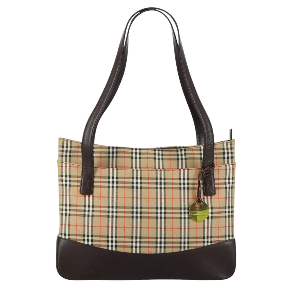Burberry Nova Check Beige Canvas Shoulder Bag (Pre-Owned) Size ONE SIZE - 1 Thumbnail