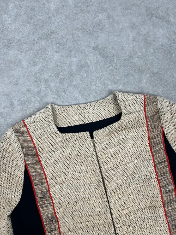 Balenciaga SS2009 Balenciaga Beige Wool Contrast Pocket Light Blazer Jacket Size XS / US 0-2 / IT 36-38 - 5 Thumbnail