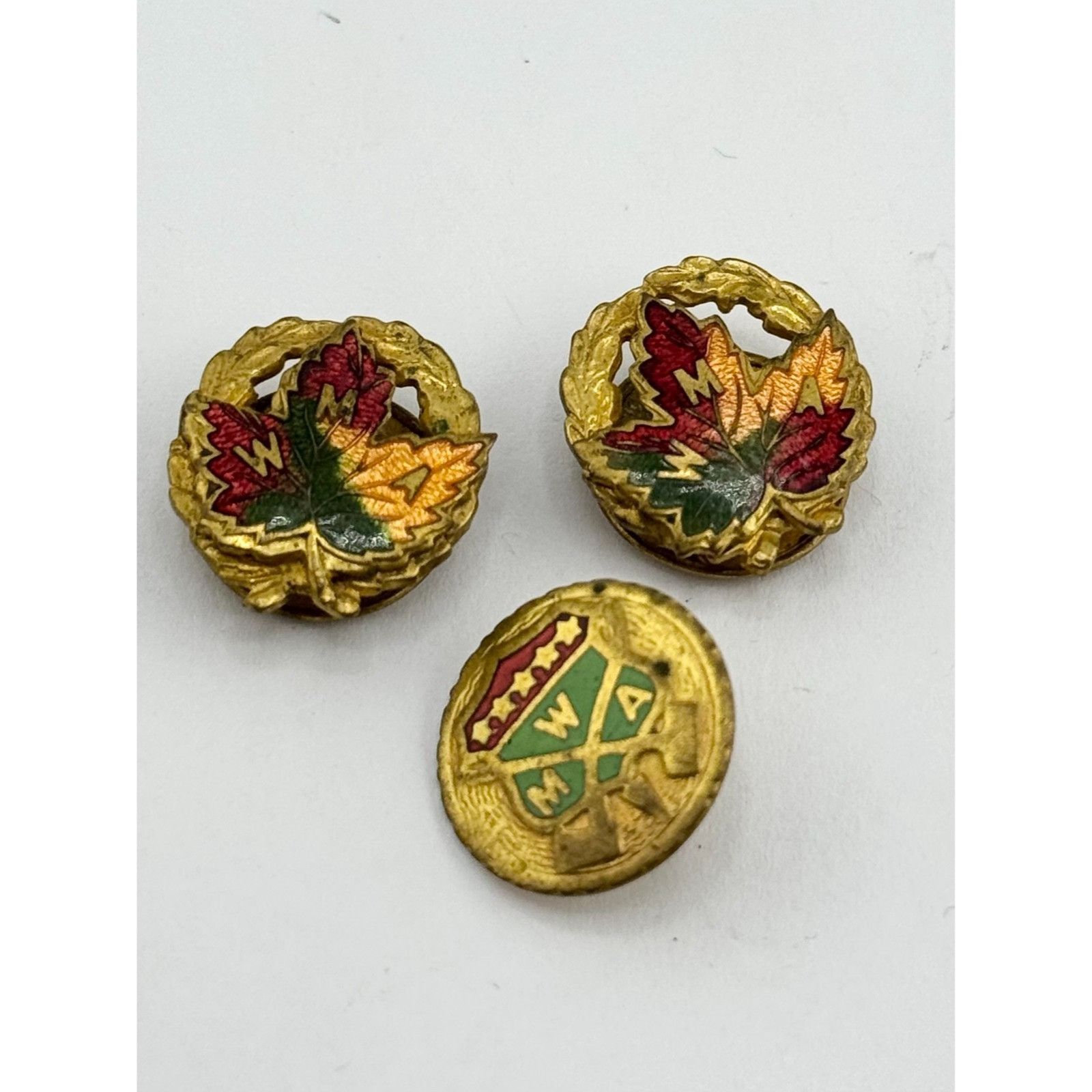 Vintage Woodsmen Of America enamel button stud screwback lapel pin l Size ONE SIZE - 2 Thumbnail