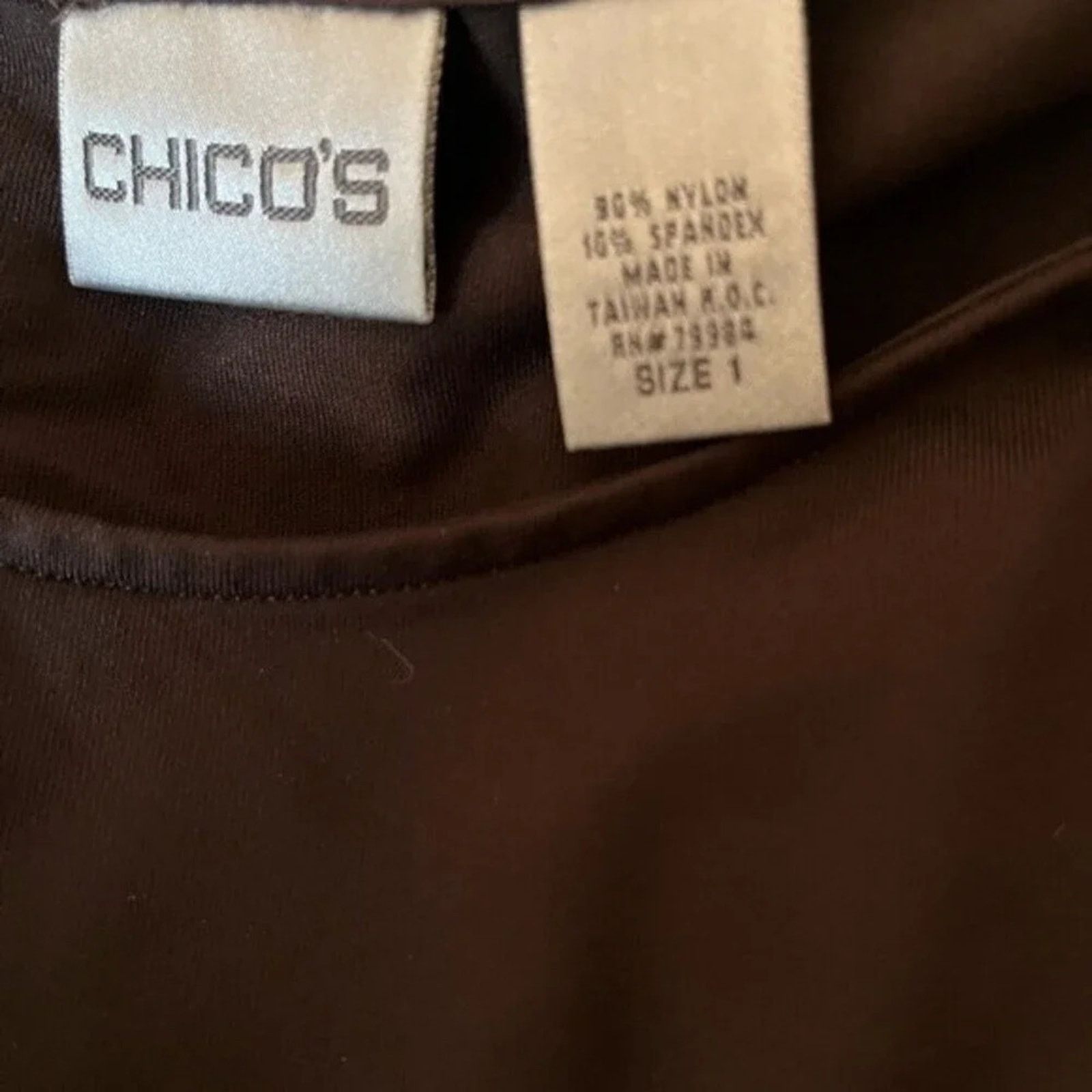 Chicos Chico’s chocolate brown long sleeve top, size 1 (M). Size M / US 6-8 / IT 42-44 - 4 Thumbnail