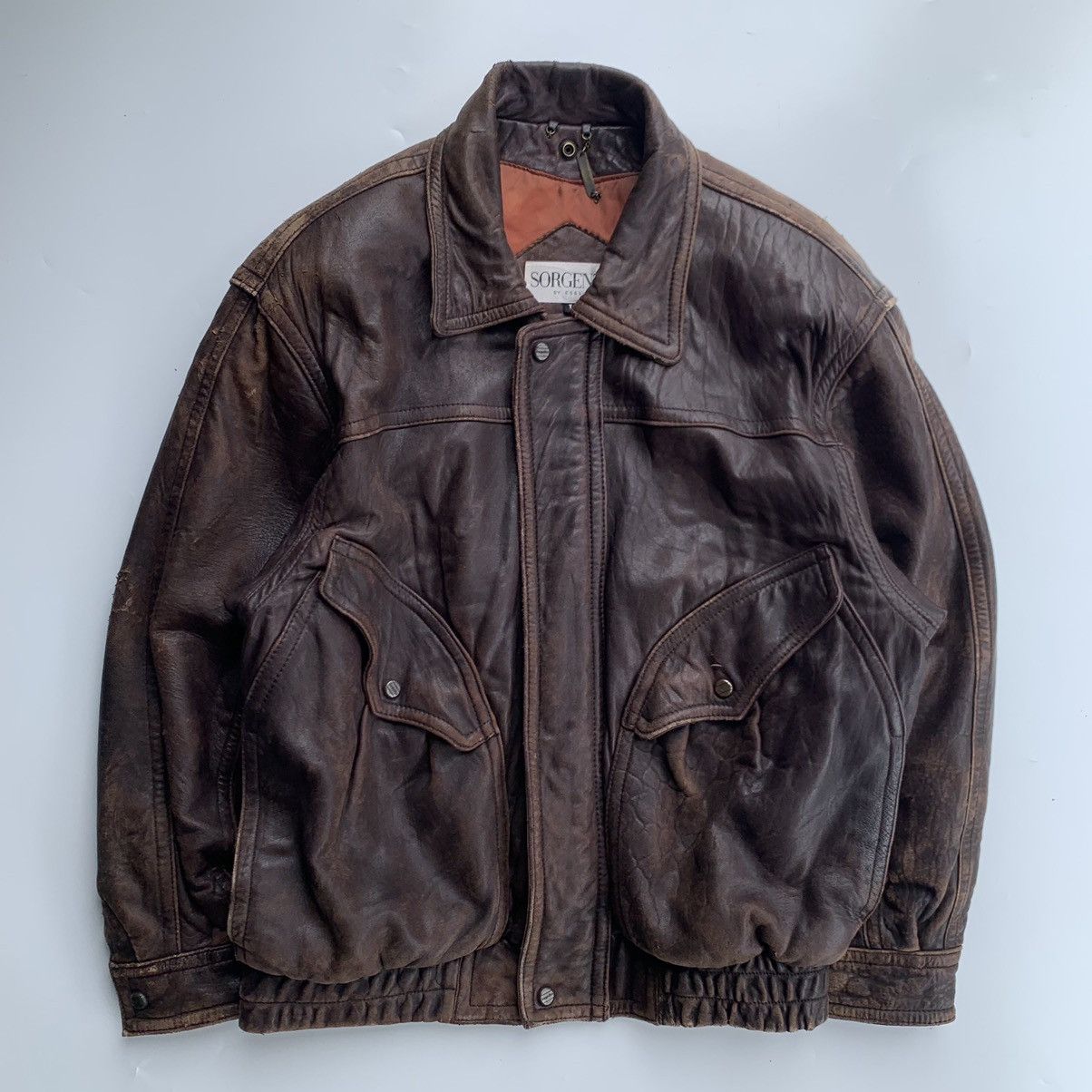 Vintage Flight leather jacket by Sorgente | Grailed