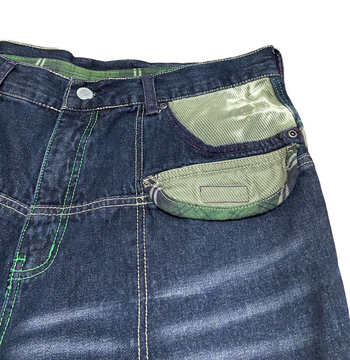 If Six Was Nine × Japanese Brand × Le Grande Bleu (L.G.B.) Rare Design Vintage Sacrifice Two Tone Codroy Jeans 2000s Size US 34 / EU 50 - 6 Thumbnail