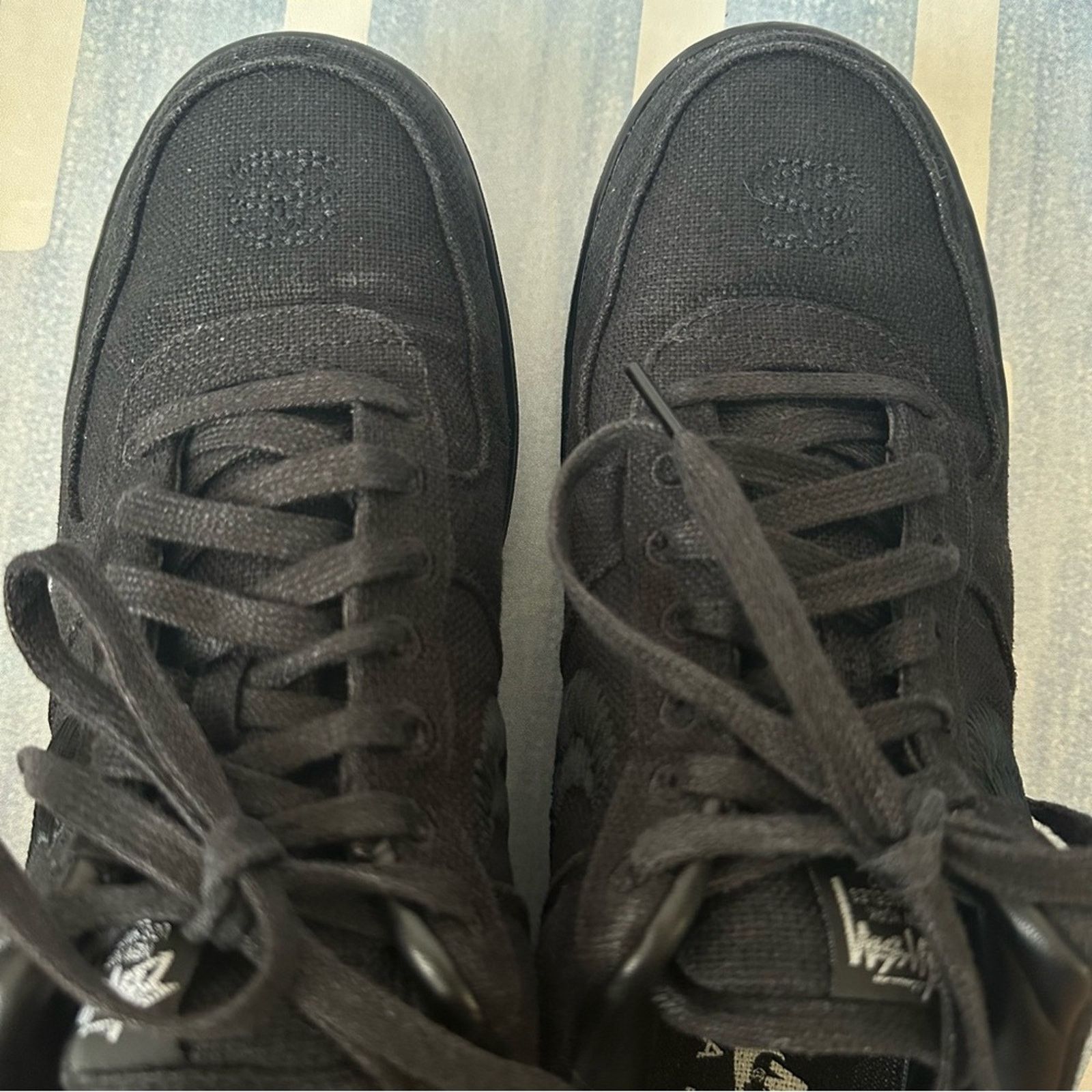 Nike × Stussy AF1 Low "Black" Sneakers M US 12.5 Limited Edition Collab Size US 12.5 / EU 45-46 - 9 Thumbnail