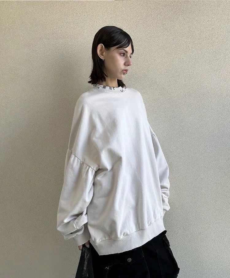 Balenciaga Balenciaga Iron ring piercing sweater, rare grayish white. Size US S / EU 44-46 / 1 - 5 Thumbnail