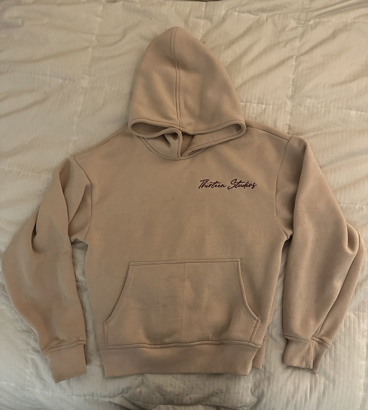 image of Thirteen Studios Sand Hoodie in Beige, Men's (Size Small)