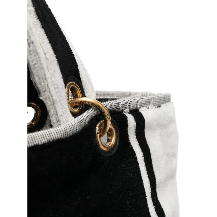 Saint Laurent Paris o1bcso1str1225 Size: OS/Rive Gauche Towel Bag in Black/White Size ONE SIZE - 5 Thumbnail