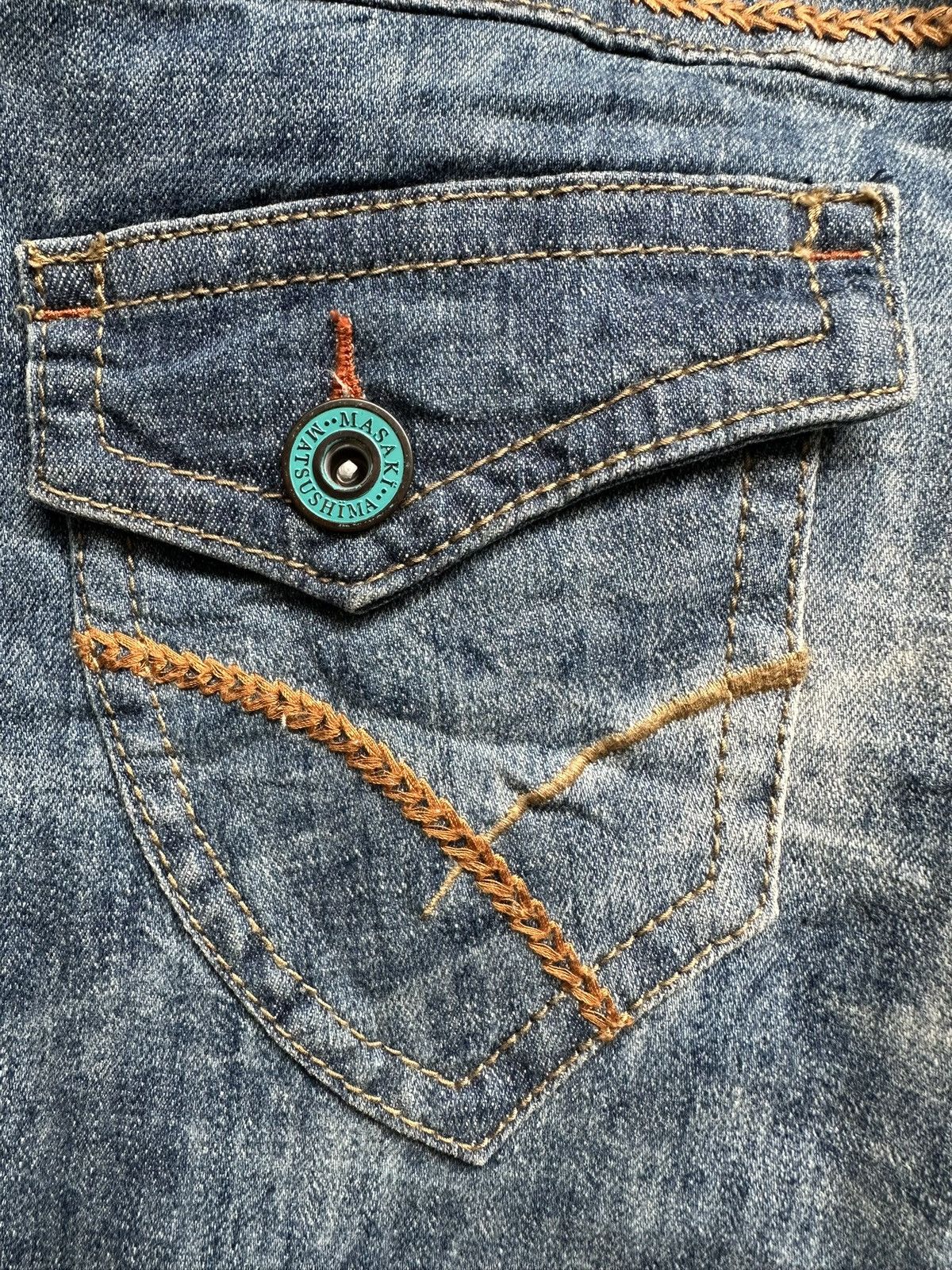 Masaki Matsushima 00's Masaki Matsushima bleach wash denim jeans Size US 29 - 19 Thumbnail