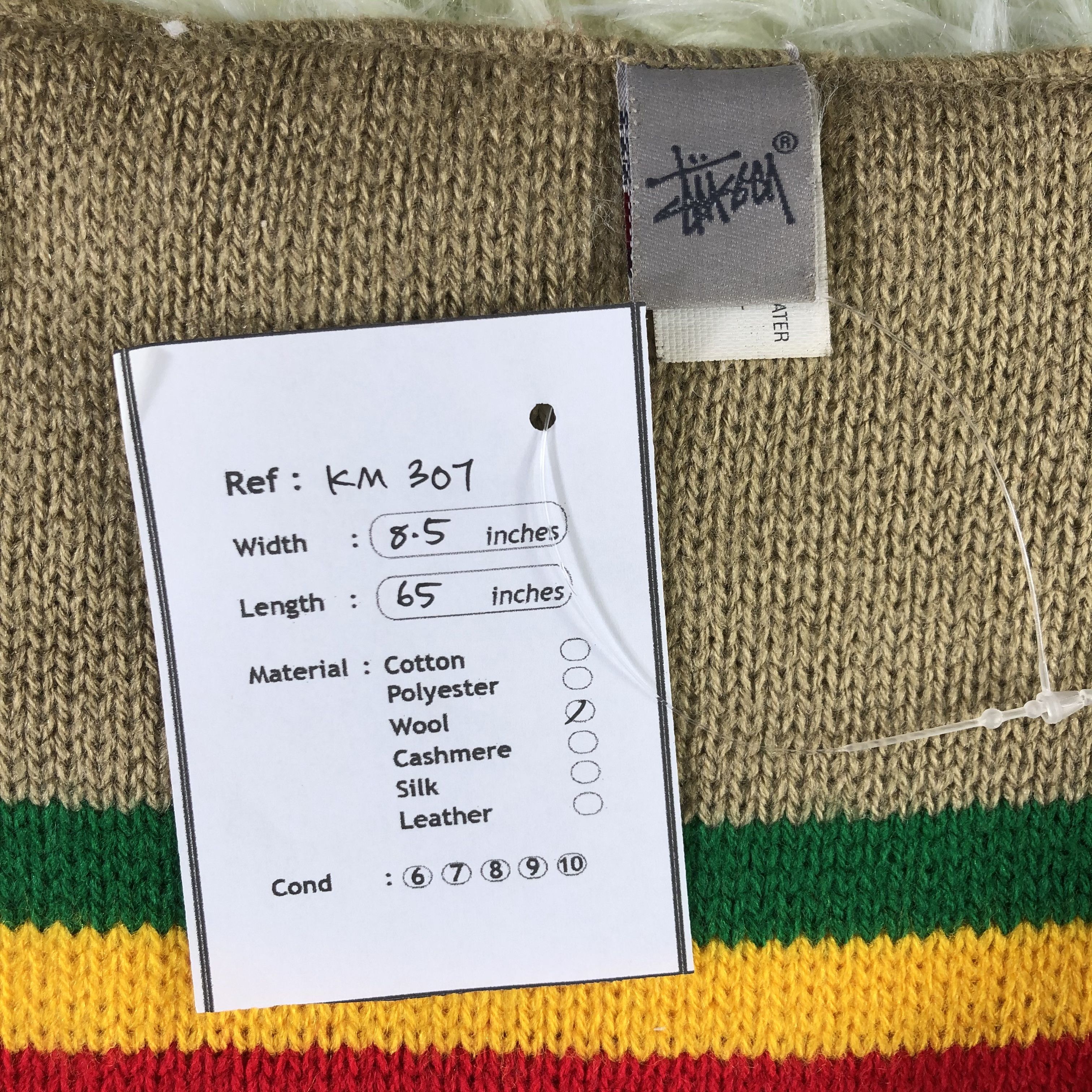 Stussy × Vintage Stussy Rasta Scarf / Muffler / Neckwear - KM307 Size ONE SIZE - 7 Thumbnail