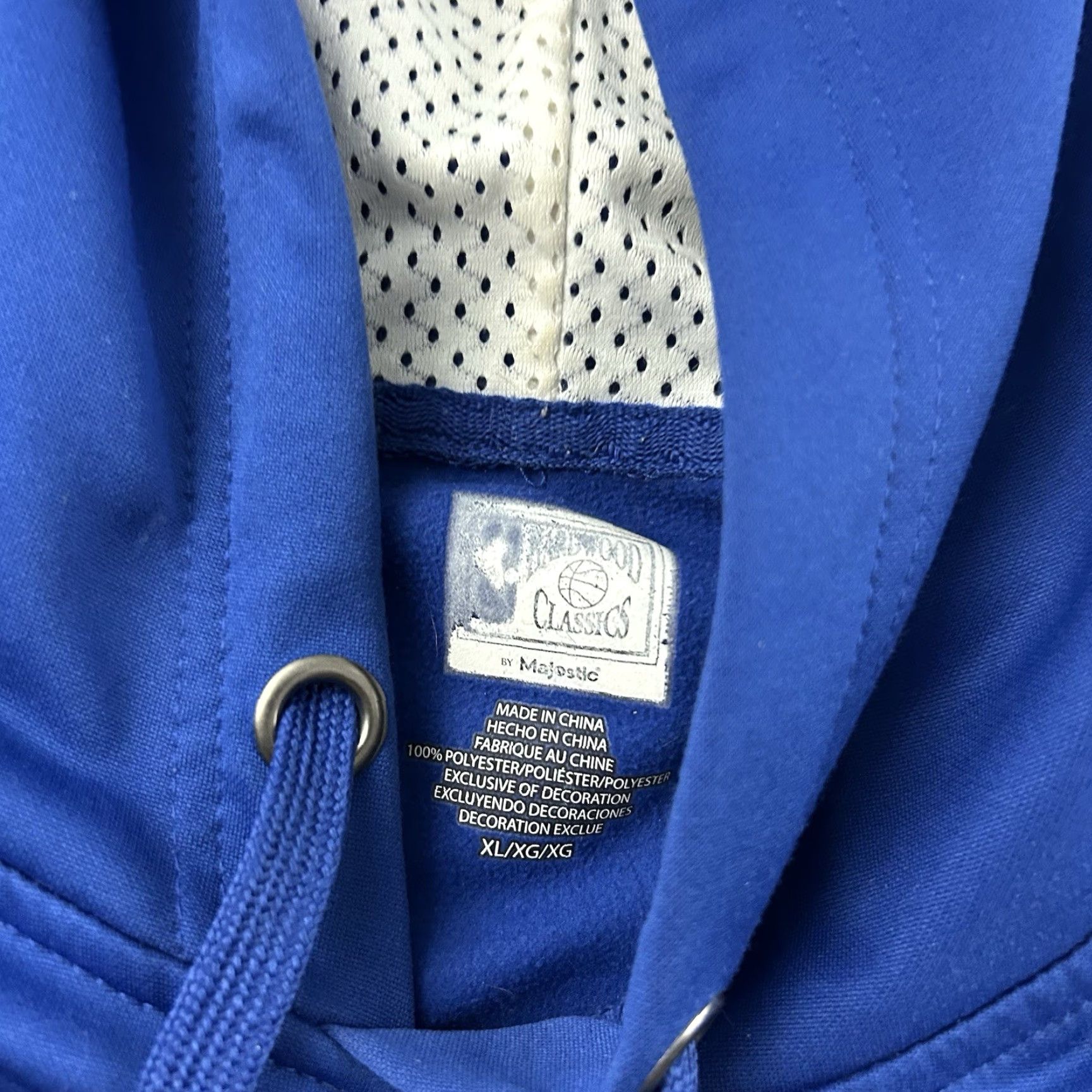 Vintage Majestic Denver Nuggets Hoodie Sweatshirt Men's XL Blue Hardwood Classics Pullover Fans Size US XL / EU 56 / 4 - 3 Thumbnail