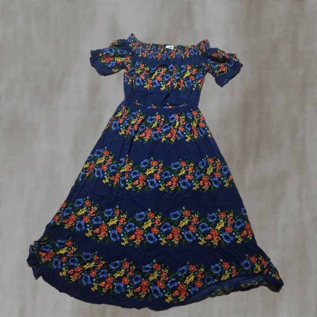Old Navy OLD NAVY Blue Floral Tank Dress Adult Womens XS Extra Small Size 26" / US 2 / IT 38 - 1 Thumbnail