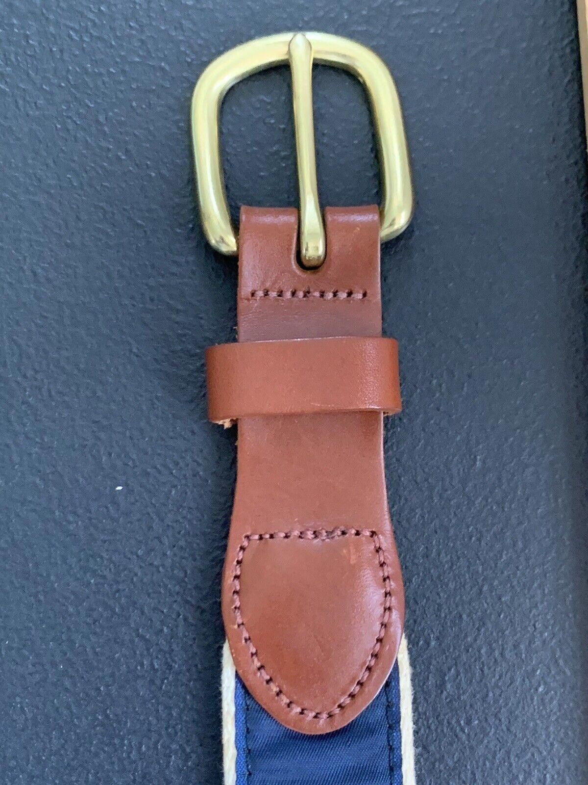 Other Vtg Leather Man Cape Cod Solid Brass Buckle Woven Belt Sz 34 Size ONE SIZE - 6 Thumbnail