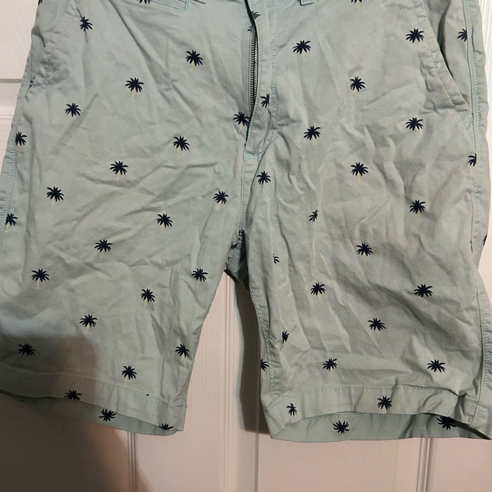 Free Planet Free Planet Light Blue Palm Print Shorts Size US 32 / EU 48 - 1 Thumbnail