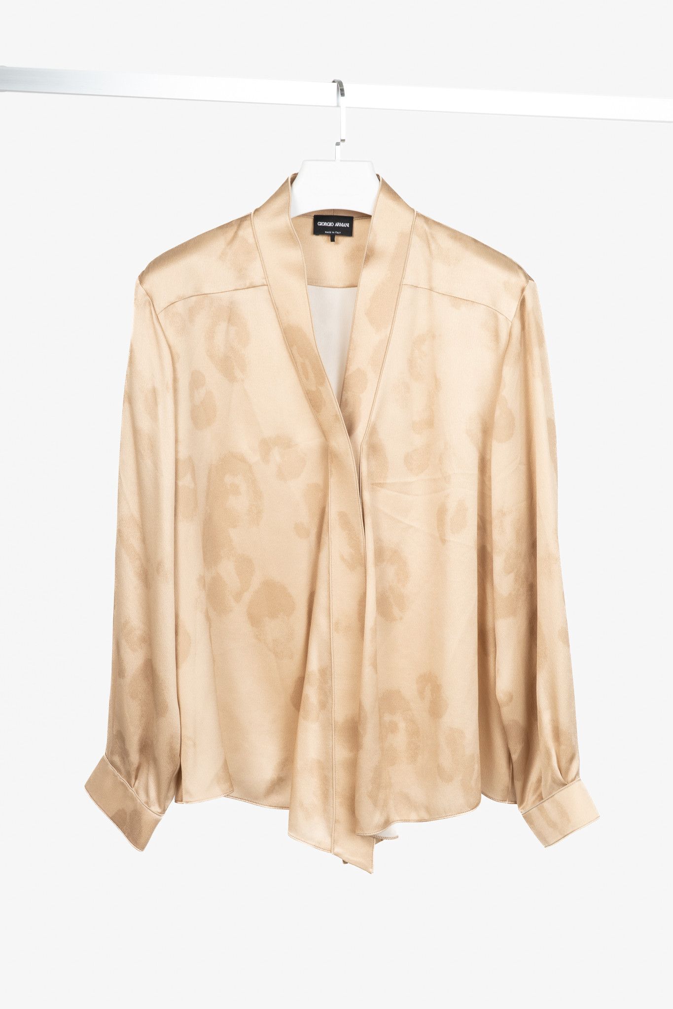 Giorgio Armani Giorgio Armani AW24 Gold Leopard Silk Long-Sleeve Shirt Size XL / US 12-14 / IT 48-50 - 1 Thumbnail