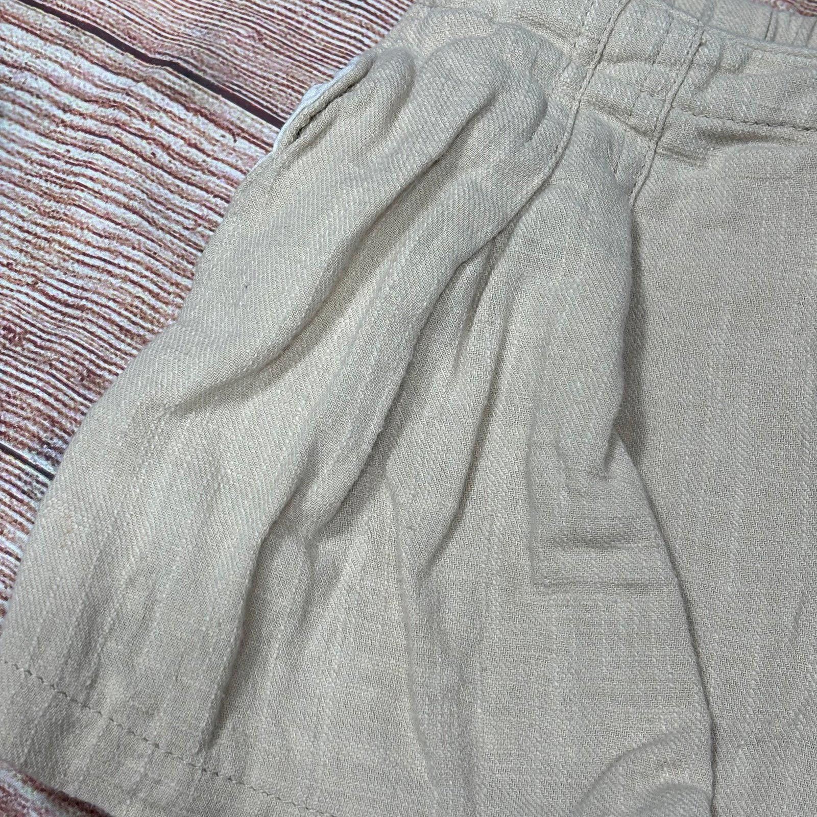 Other Girls Beige Linen Blend Skort with Button Detail Size 10/12 Size 24" / US 00 / IT 34 - 3 Thumbnail