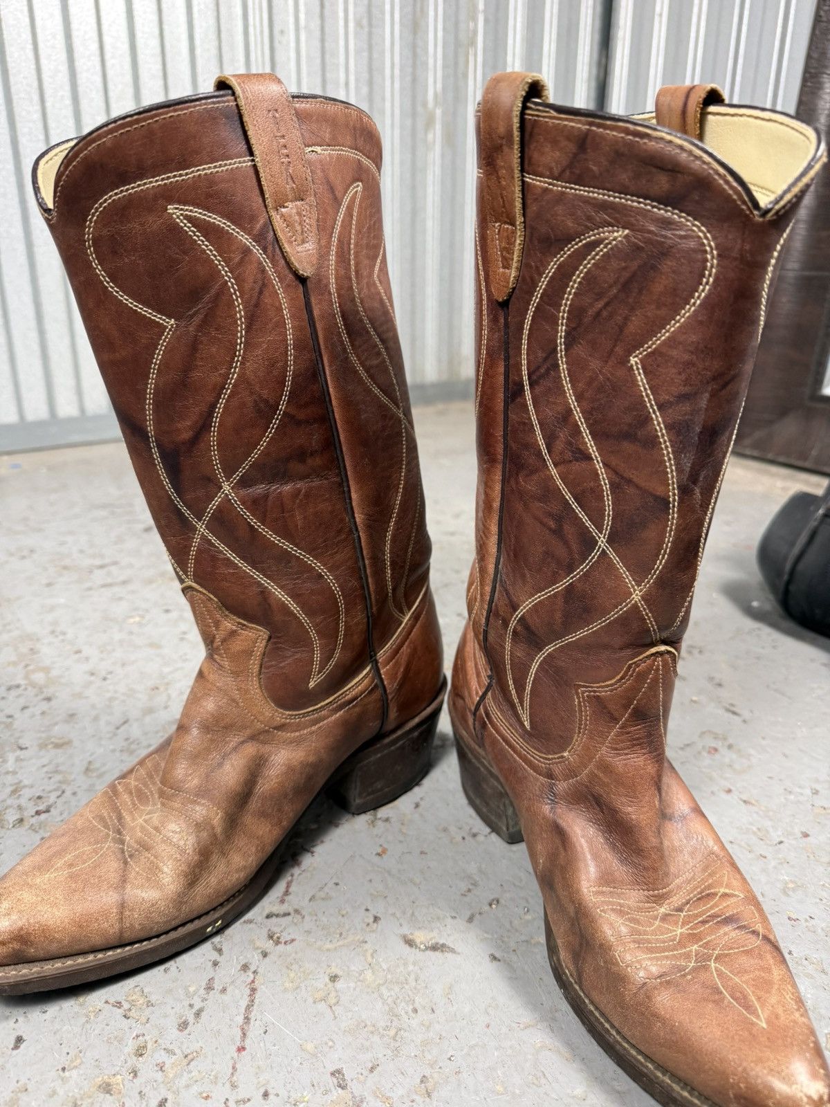 Tony Lama 70s Vintage USA Made Texas Sunburst Inlaid Cowboy Boots Size US 7 / IT 37 - 11 Thumbnail