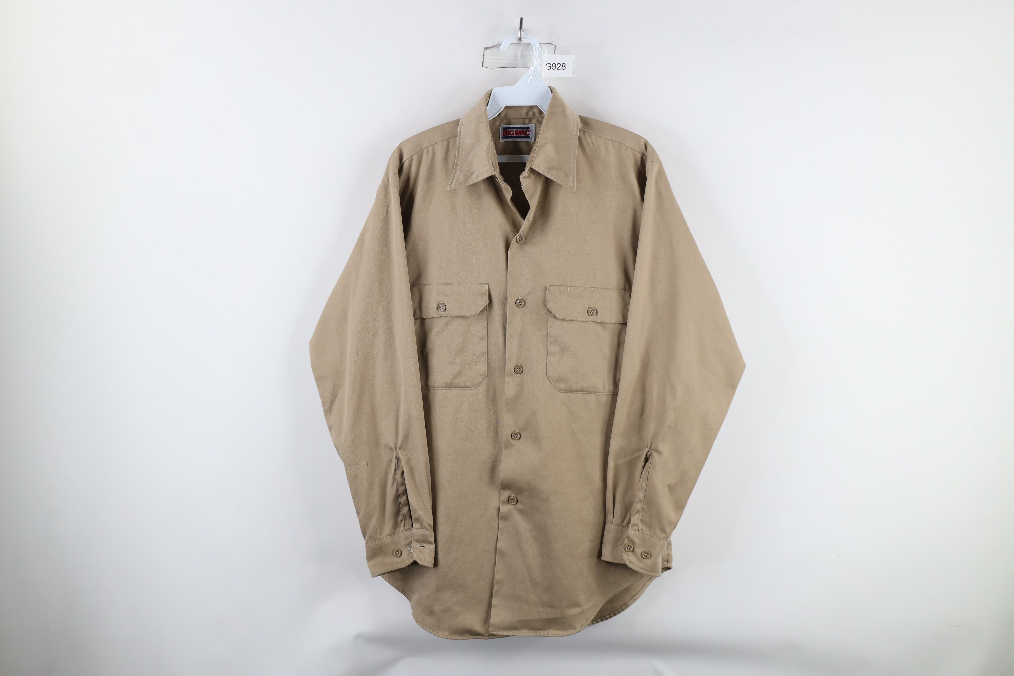 Vintage Vintage 70s Big Mac Workwear Collared Button Shirt Beige Size US L / EU 52-54 / 3 - 1 Thumbnail