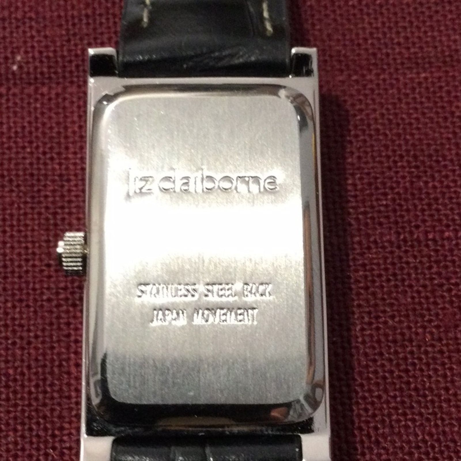 Other Liz Claiborne Watch Silver w/ White Face Black Leather Band Size ONE SIZE - 4 Thumbnail