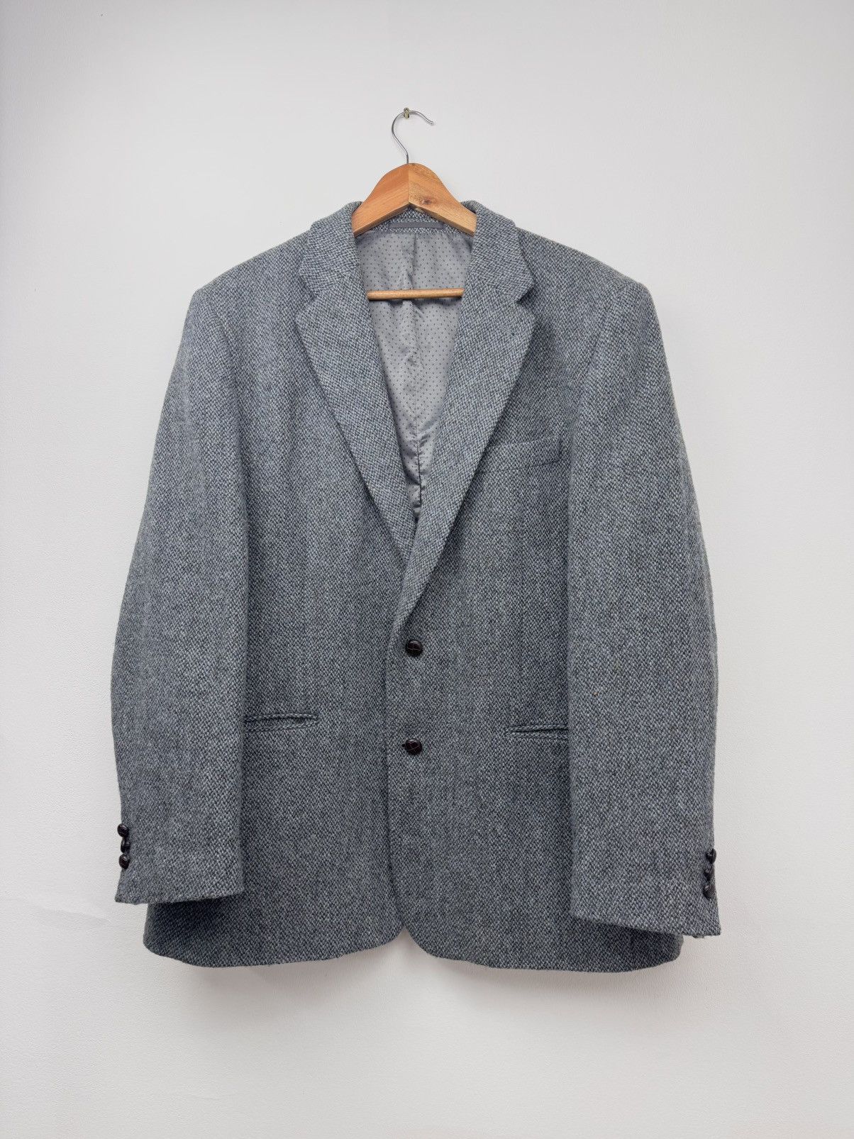 Harris Tweed Harris Tweed Man Wool Blazer Grey Classic Vintage Size 44R Size 44R - 1 Thumbnail