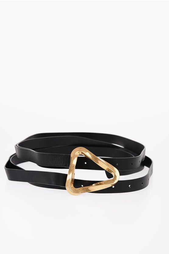 og1mm0624 Size: M / Slim Fit Leather Belt in Black