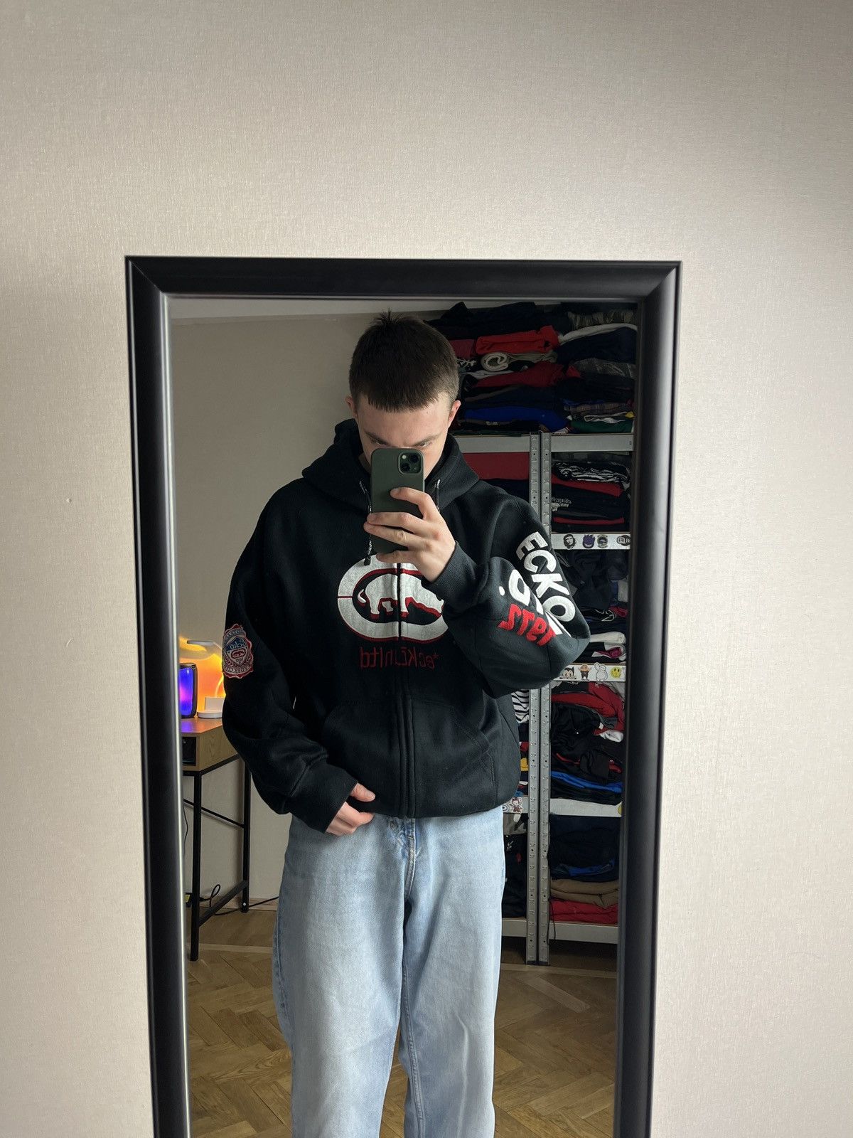 Ecko Unltd. × Vintage Vintage 00s Ecko Unltd Big Logo Embroidered Baggy Zip Hoodie Size US S / EU 44-46 / 1 - 3 Thumbnail