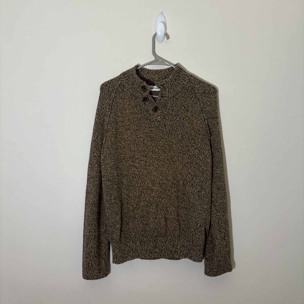 Other Mutual Weave Brown Marl Knit Henley Sweater Size US M / EU 48-50 / 2 - 1 Thumbnail