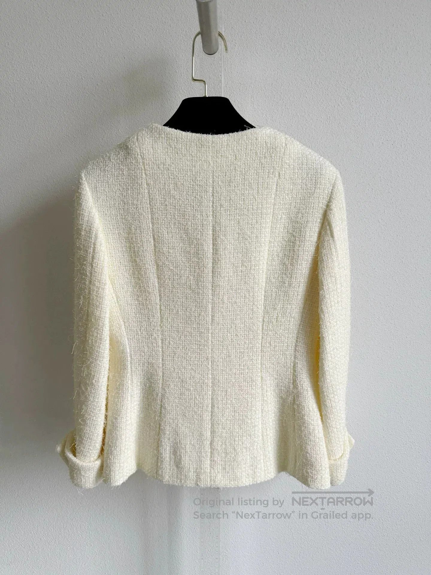 Chanel Chanel 23S Milk Yellow Pearl Tweed Coat. Size XXS / US 00 / IT 34 - 3 Thumbnail