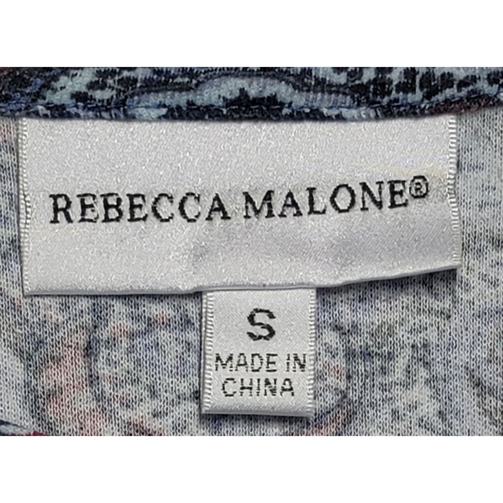 Other Rebecca Malone Blue Burgundy Paisley Print Pull On Top Small Size S / US 4 / IT 40 - 3 Thumbnail