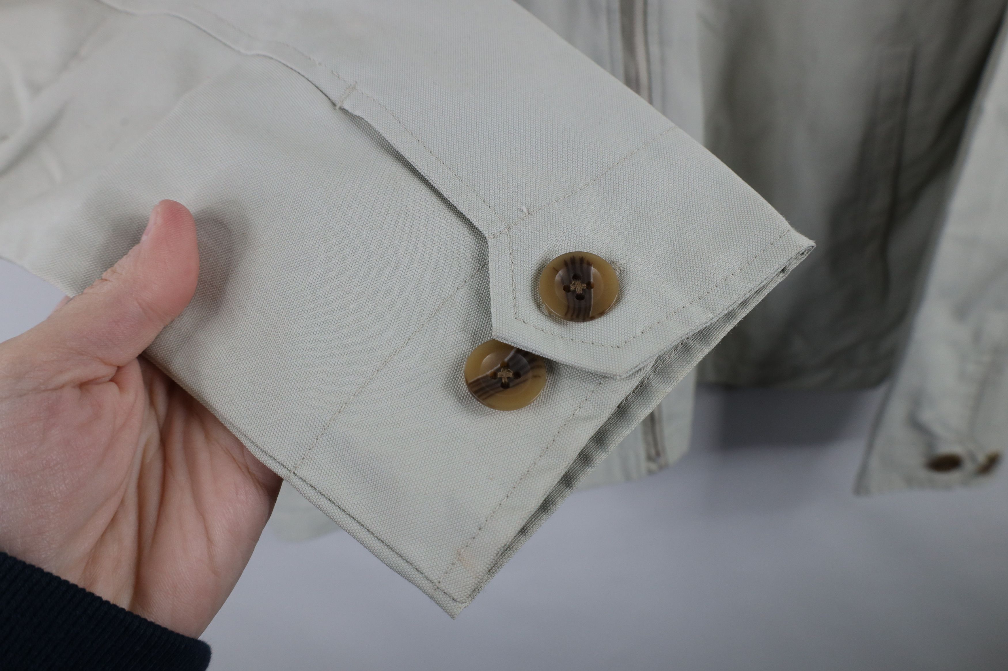 Gap × Vintage Vintage Y2K 2004 Gap Canvas Laminate Cafe Racer Jacket Beige Size US M / EU 48-50 / 2 - 6 Thumbnail