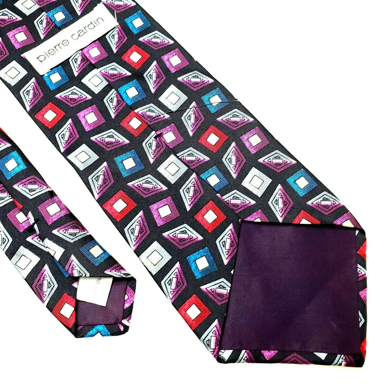 Pierre Cardin Pierre Cardin Blue Silk Tie Print Geometric Short Wide Size ONE SIZE - 5 Thumbnail
