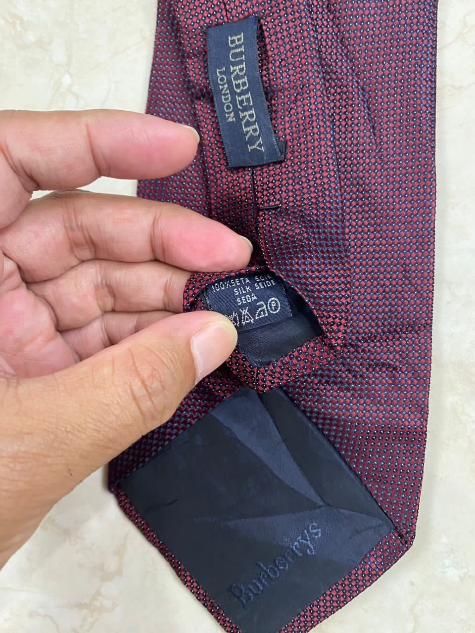 Burberry × Vintage 💥VINTAGE BURBERRY London Made in Italy Necktie silk tie Size ONE SIZE - 5 Thumbnail
