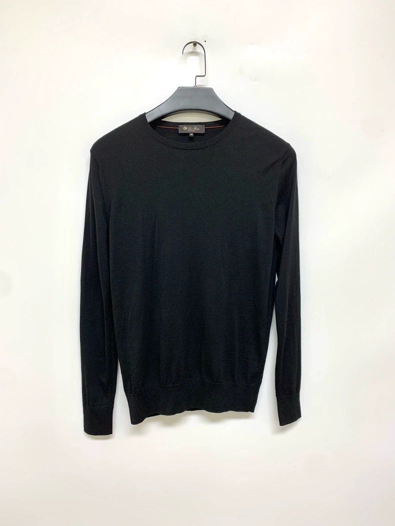 Loro Piana LORO PIANA Black knit sweater Size L / US 10 / IT 46 - 1 Thumbnail