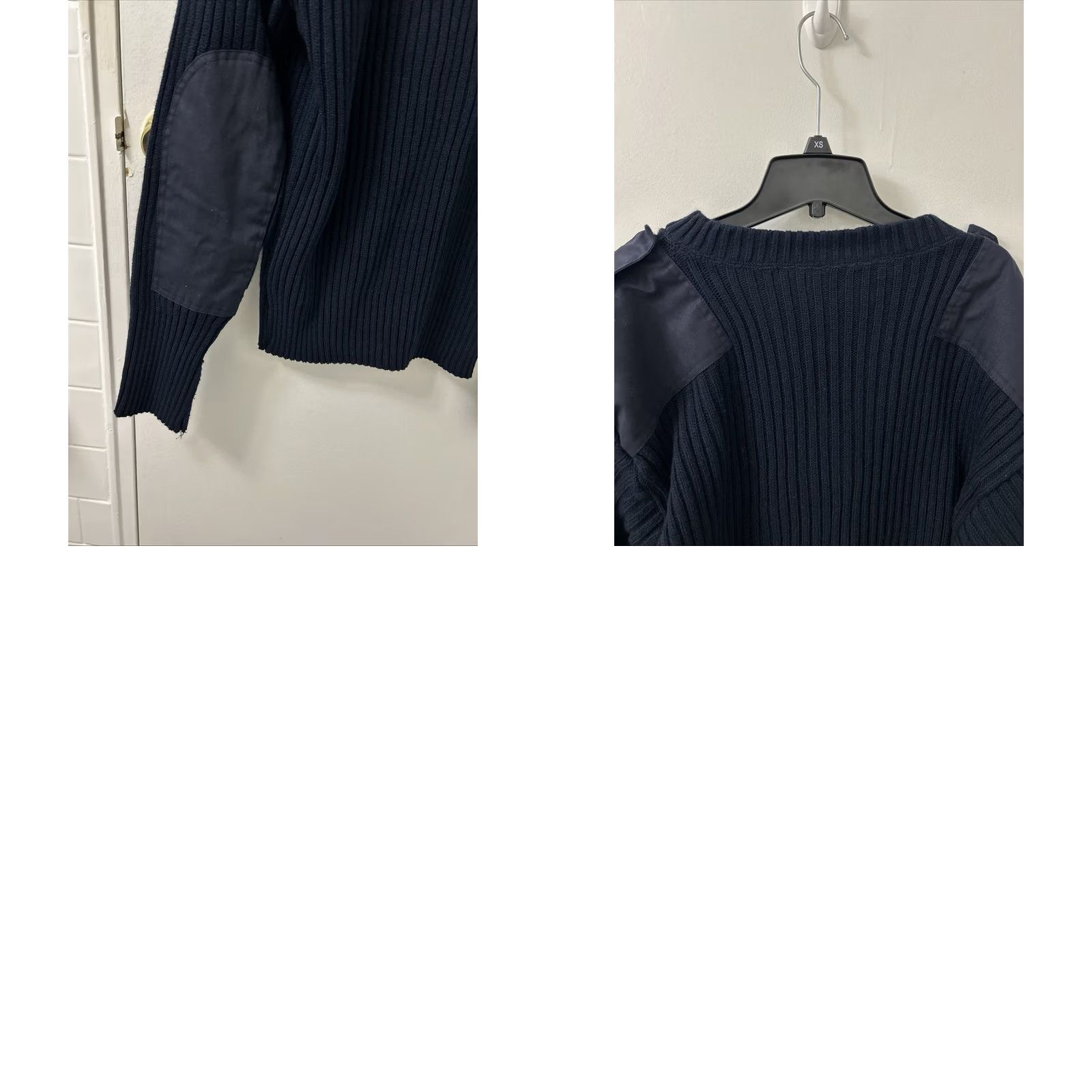 Commando VINTAGE Commando Sweater Mens XL Navy Blue Ribbed Patches Made In USA USA Patch V-Neck Pullover Size US XL / EU 56 / 4 - 9 Thumbnail