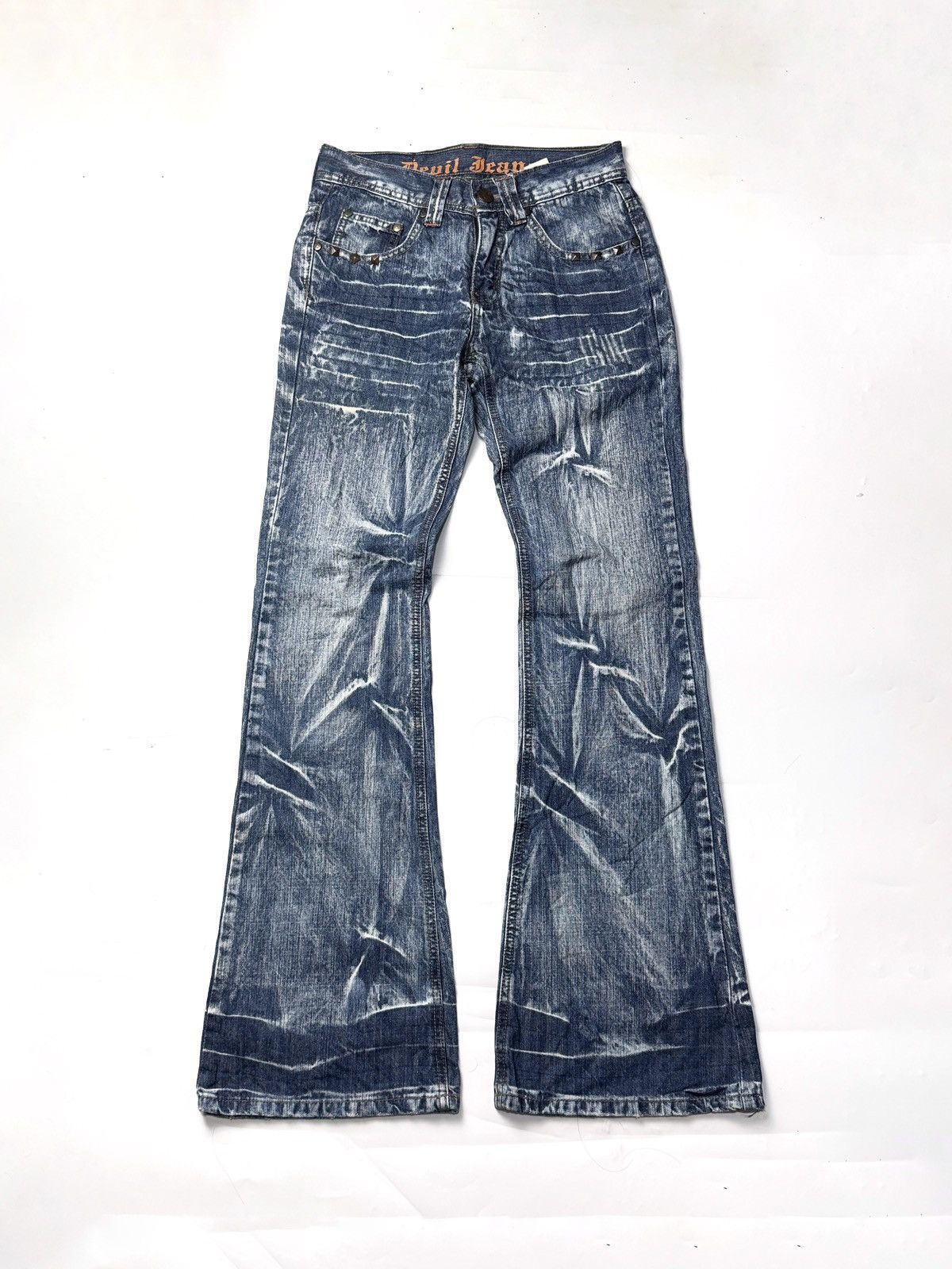 Tornado Mart Flared Studded Devil Jeans Hysteric styled japanese Size US 29 - 1 Thumbnail