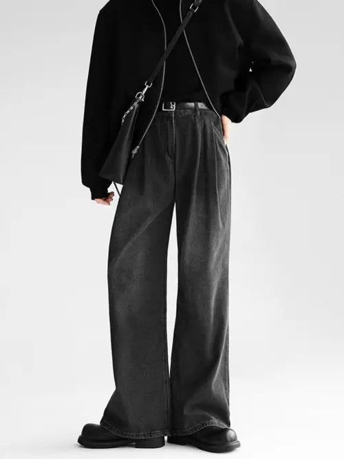 Japanese Brand × Jean Vintage baggy pleated wide-leg washed jeans Size US 30 / EU 46 - 2 Thumbnail
