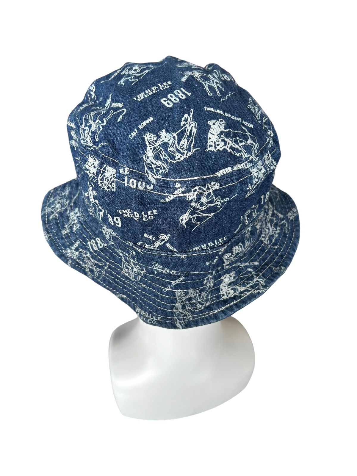 Japanese Brand × Kapital × Vintage Lee Denim Bucket Hats Full Print Bucket Hats Size ONE SIZE - 2 Thumbnail