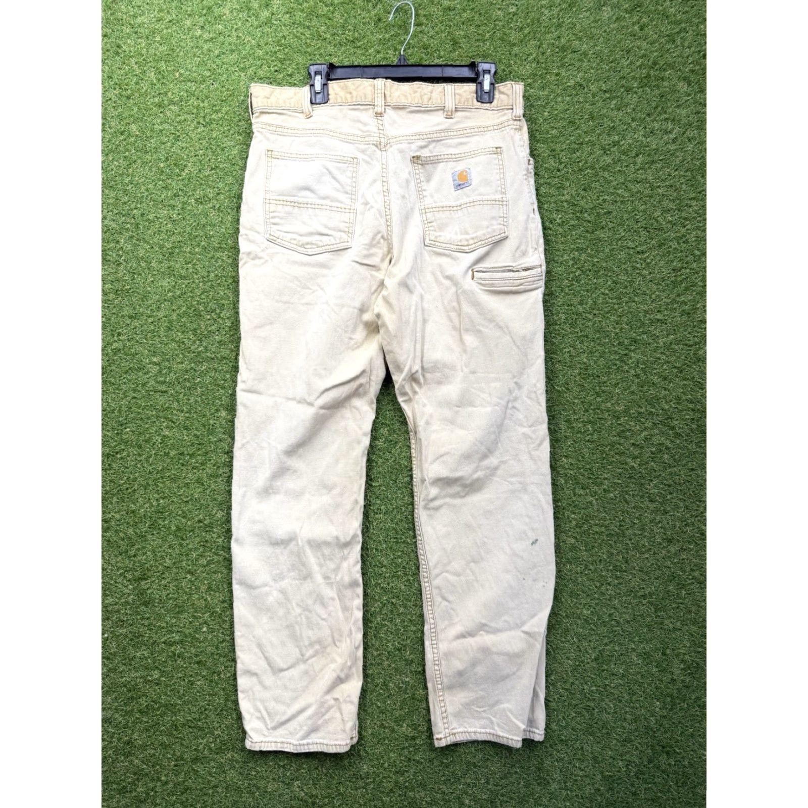 Carhartt Carhartt Carpenter Pants Mens 36x34 Beige Canvas Workwear Hunting Utility Size US 36 / EU 52 - 2 Thumbnail