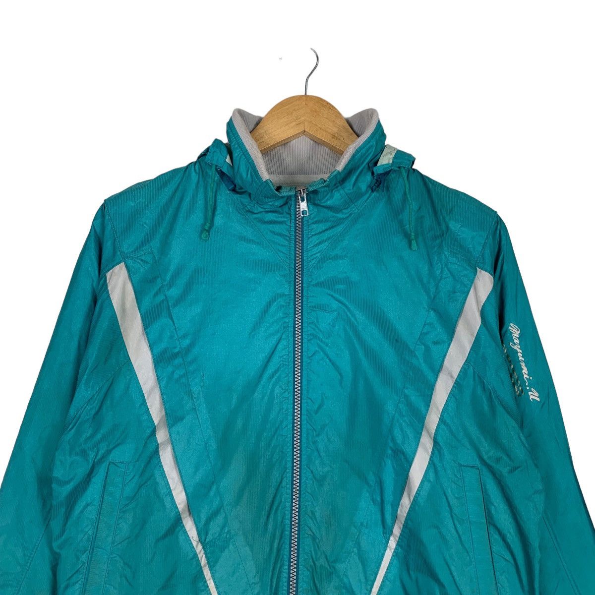 Asics ASICS Green Hooded Sports Light Jacket #1135-C52 Size US M / EU 48-50 / 2 - 2 Thumbnail