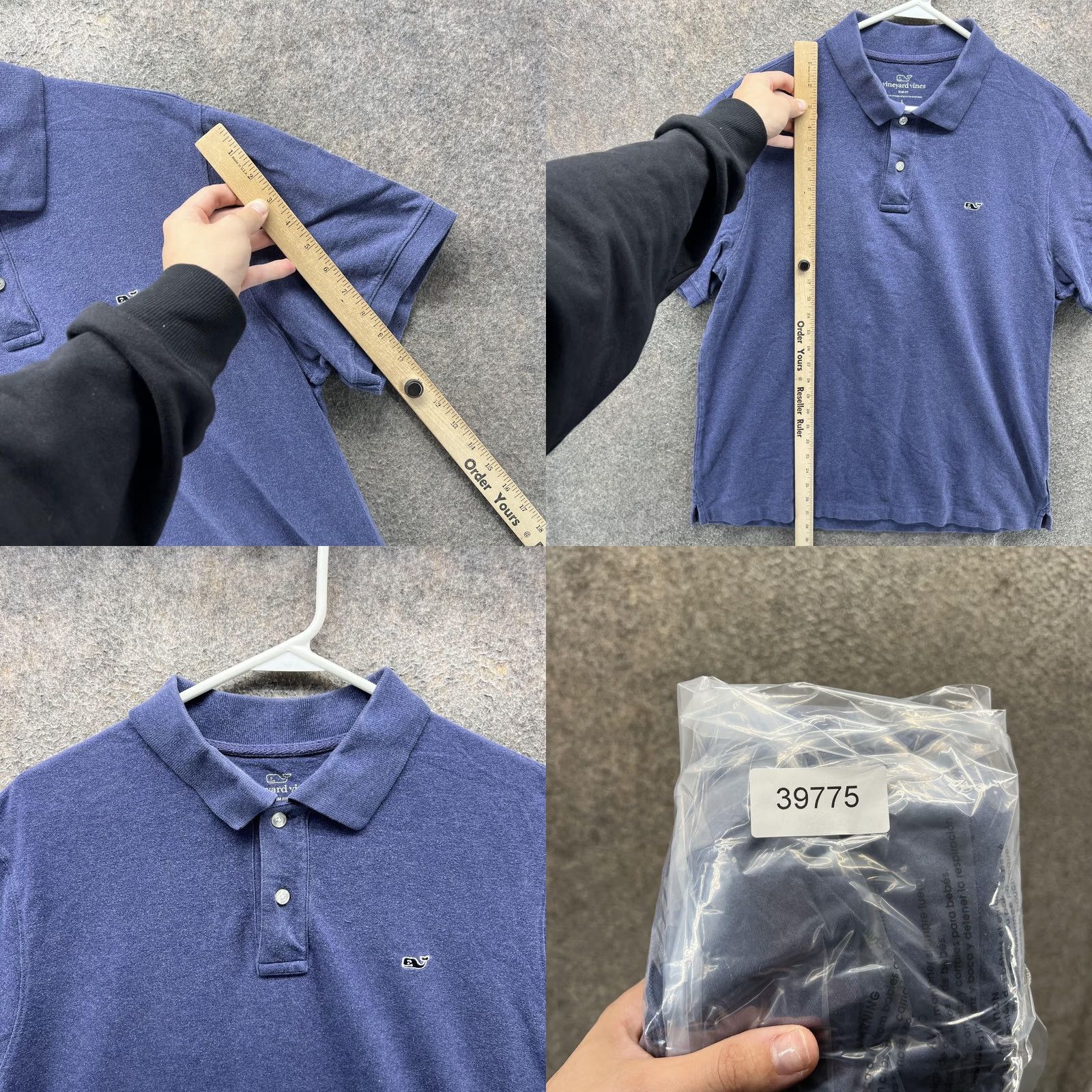 Vineyard Vines Vineyard Vines Polo Shirt Mens L Blue Slim Fit Cotton Spandex Whale Logo Polo Shirt Size US L / EU 52-54 / 3 - 8 Thumbnail
