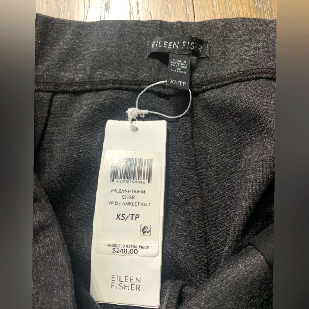 Eileen Fisher NWT Eileen Fisher XS Wide Ankle Pant Charcoal Gray Women XS Regular Pant Womens Size 26" / US 2 / IT 38 - 3 Thumbnail
