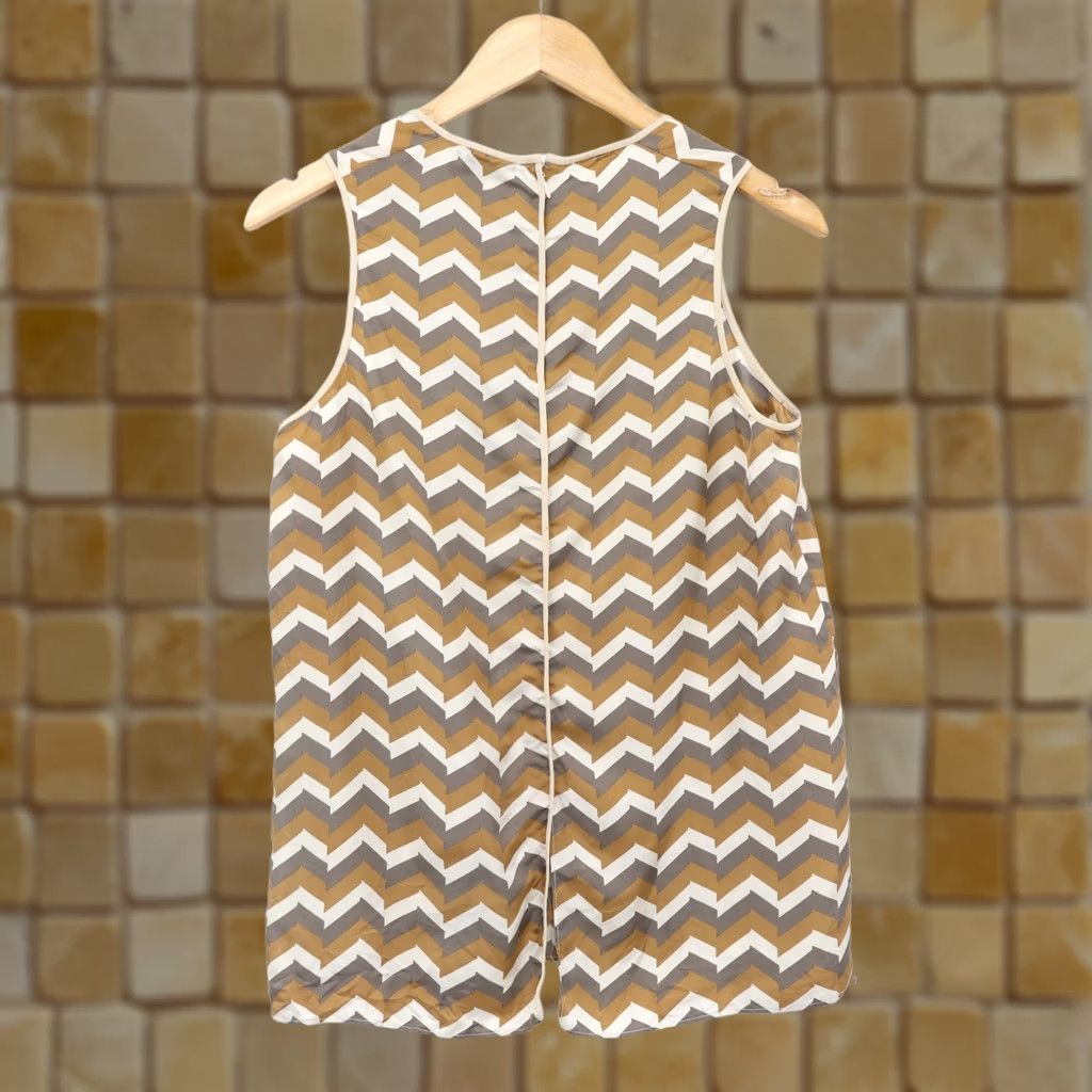 Rag & Bone rag & bone Women's Blouse Chevron Print 100% Silk Sleeveless Tan M Brown Size M / US 6-8 / IT 42-44 - 1 Thumbnail
