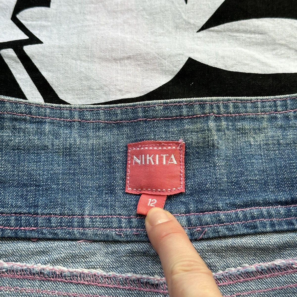 Beauty Beast × Japanese Brand Vintage Micro Mini Pleated Denim Contrast Stitching Skirt Size 34" / US 12 / IT 48 - 7 Thumbnail