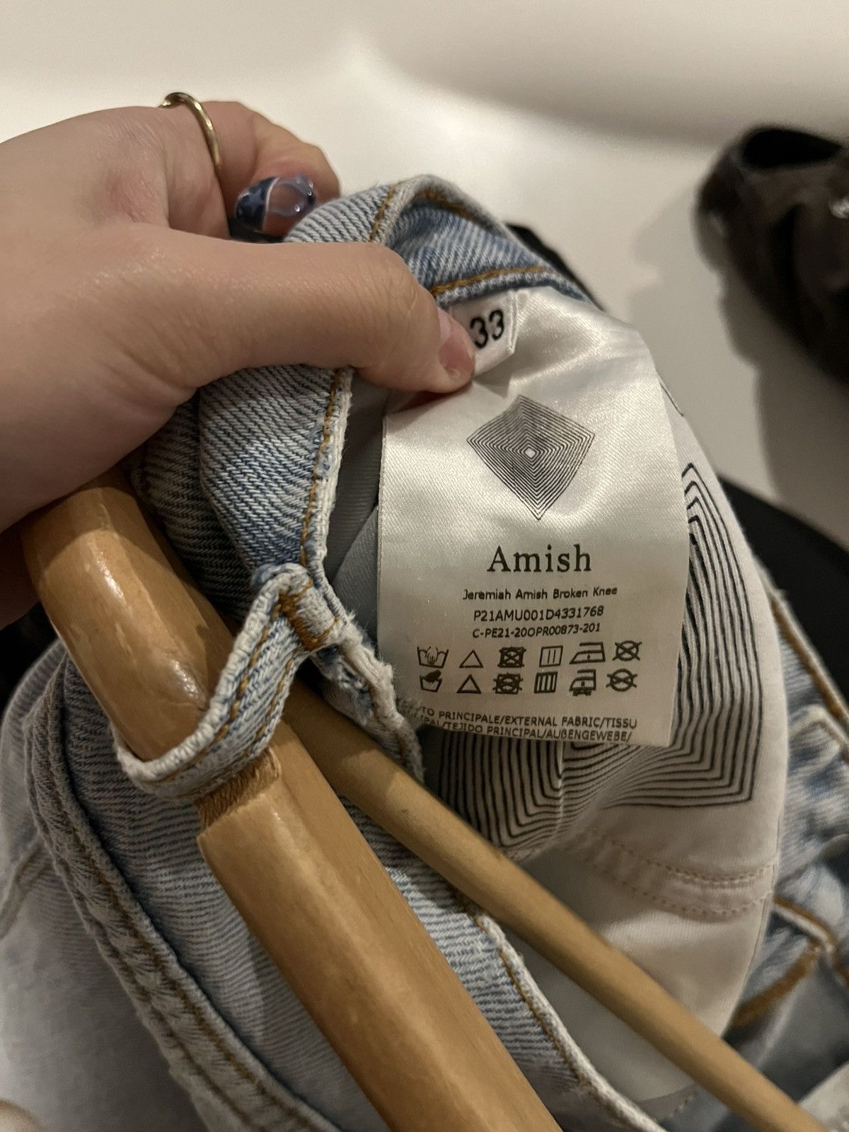 Other AMISH Men's Blue Ripped Jeremiah Denim Jeans Size US 33 - 3 Thumbnail