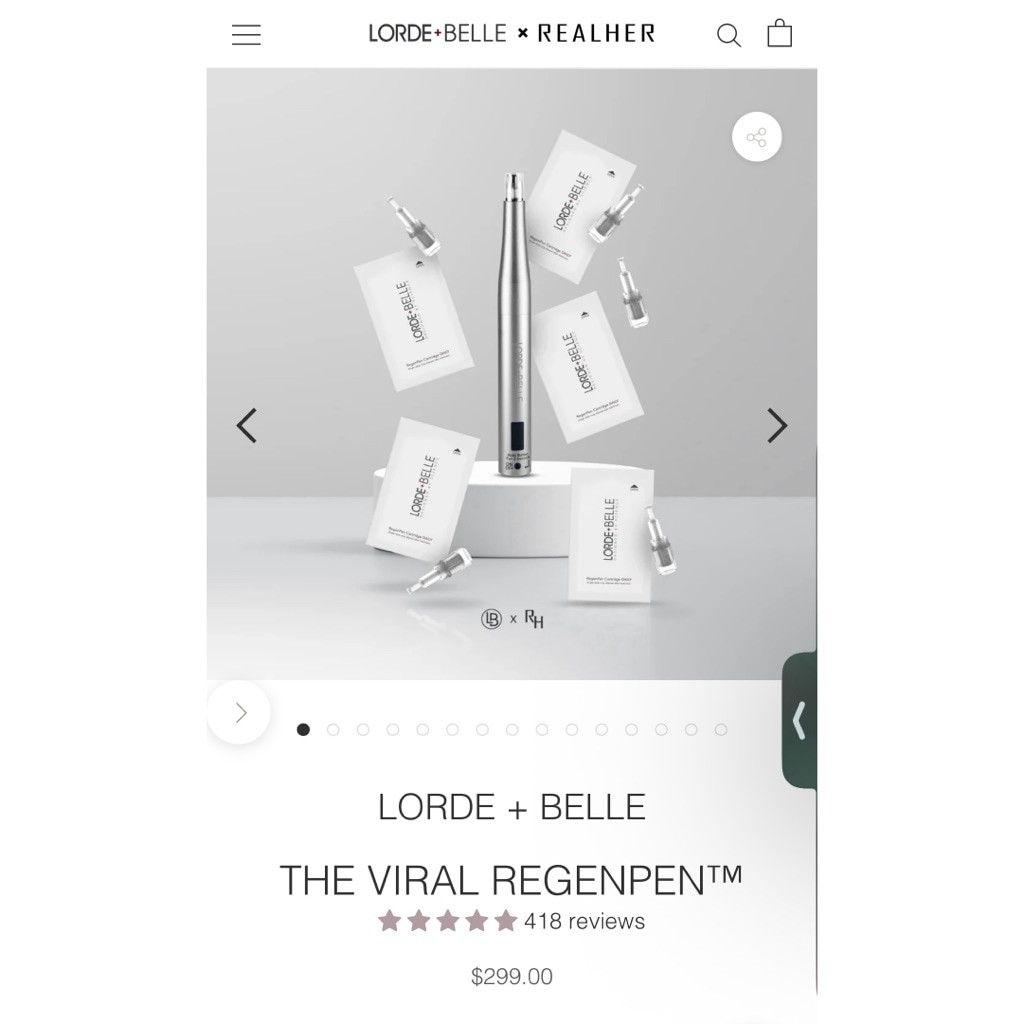Designer NWB $299 RegenPen™ Lorde + Belle Tool + 5 Cartridges Size ONE SIZE - 1 Thumbnail