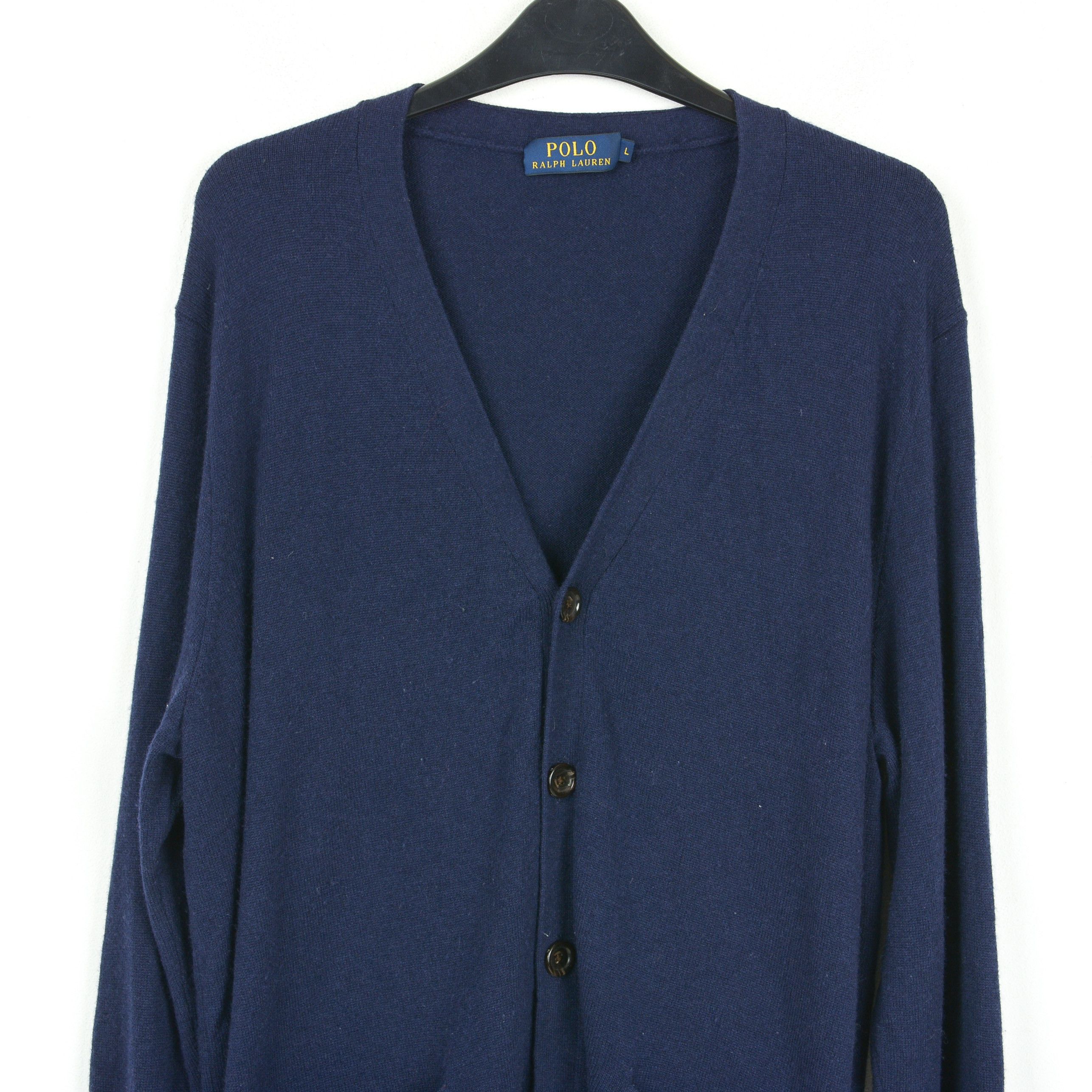 Polo Ralph Lauren Jumper Merino Wool Cardigan Jacket Sweater Elbow Patches Size US L / EU 52-54 / 3 - 2 Thumbnail