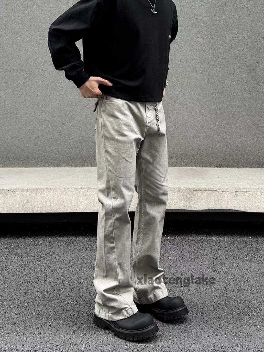 Jean × Vintage washed faded cleanfit yuppie bootcut grunge jeans Size US 28 / EU 44 - 2 Thumbnail