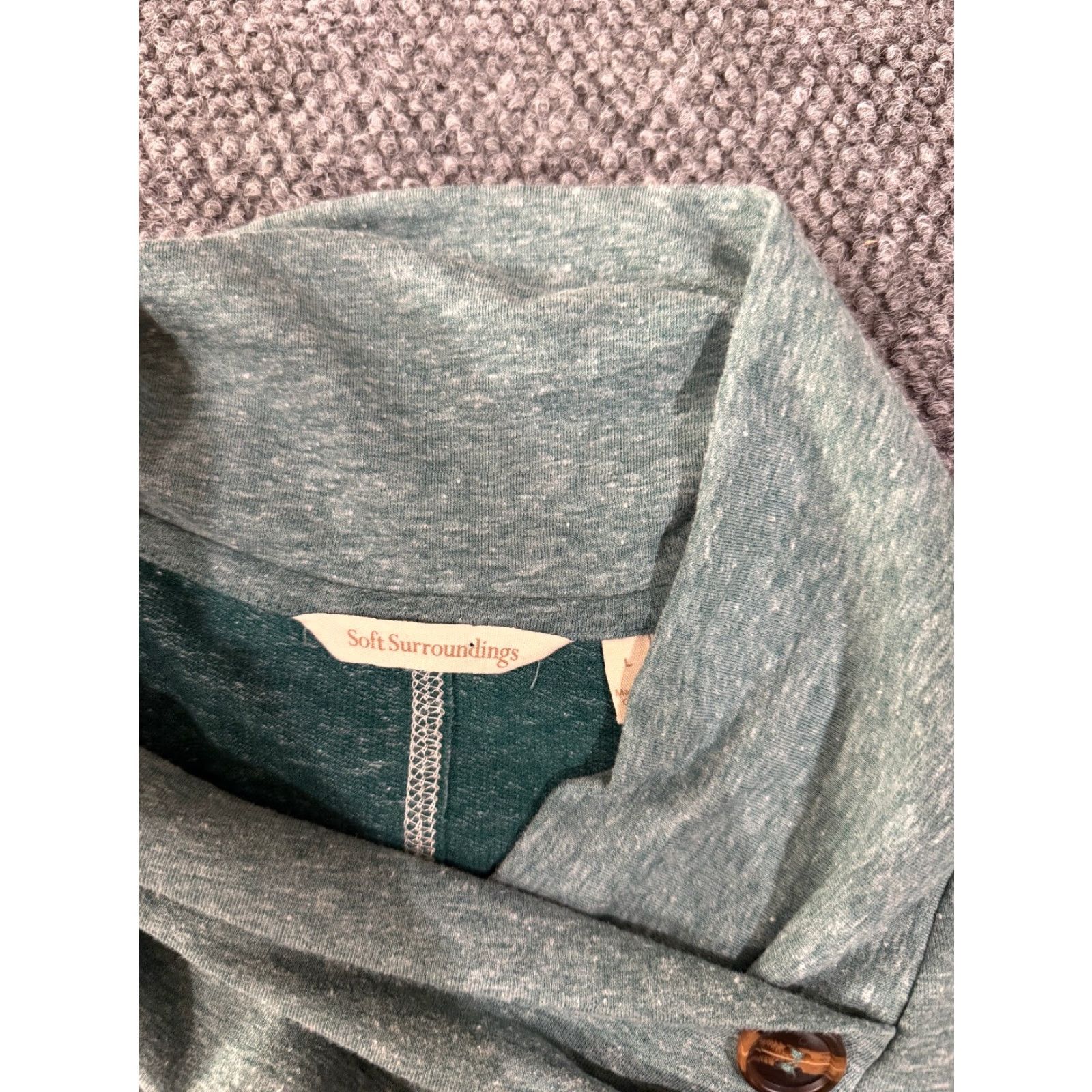 Soft Surroundings Soft Surroundings Sweater Womens M Green Long Sleeve Knit Button Front Pullover Casual Classic All Seasons Lightweight Knit Shirt Womens M Green Size M / US 6-8 / IT 42-44 - 4 Thumbnail