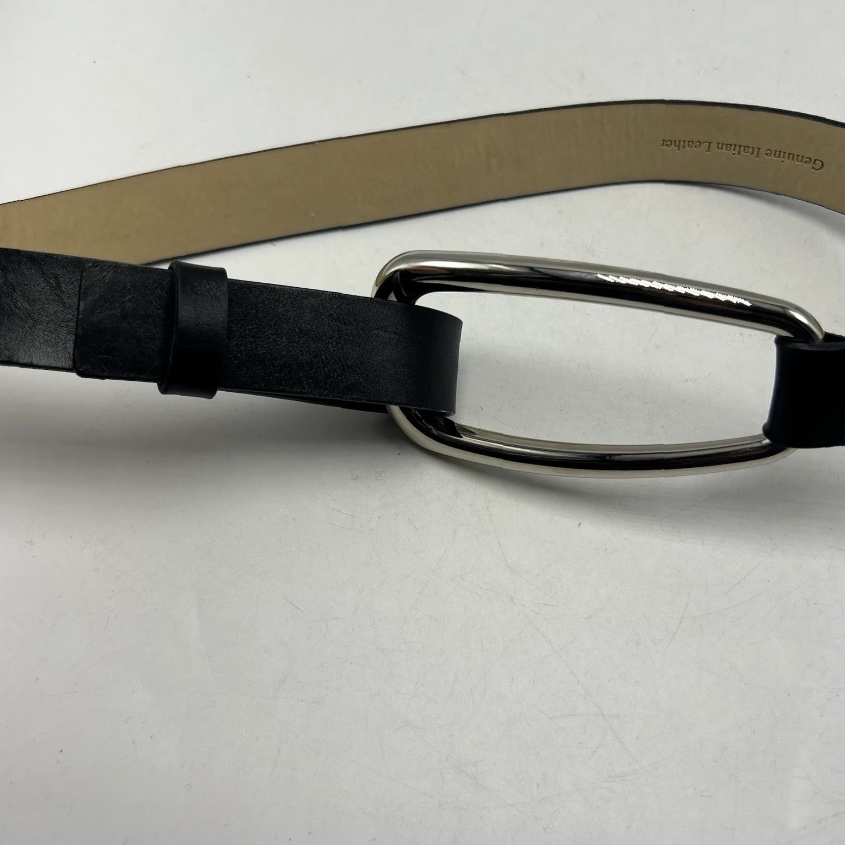 Vintage Via Spiga Belt Womens Medium Black Leather Buckle Quiet Luxury Capsule Size ONE SIZE - 5 Thumbnail