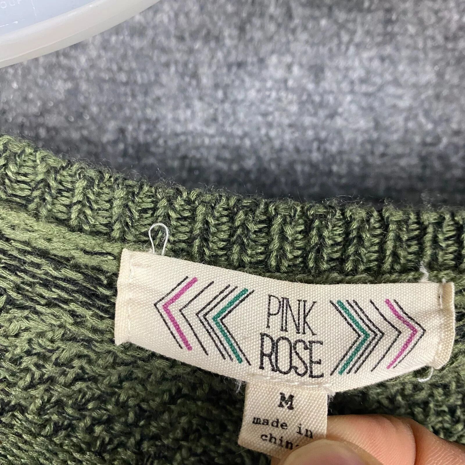 Other Pink Rose Sweater Medium Women's Pullover Knitted Cotton M Size M / US 6-8 / IT 42-44 - 3 Thumbnail